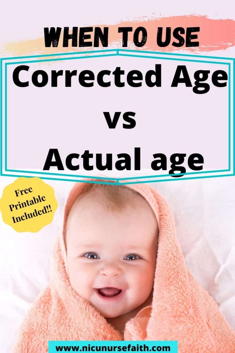 Corrected age for a premature baby