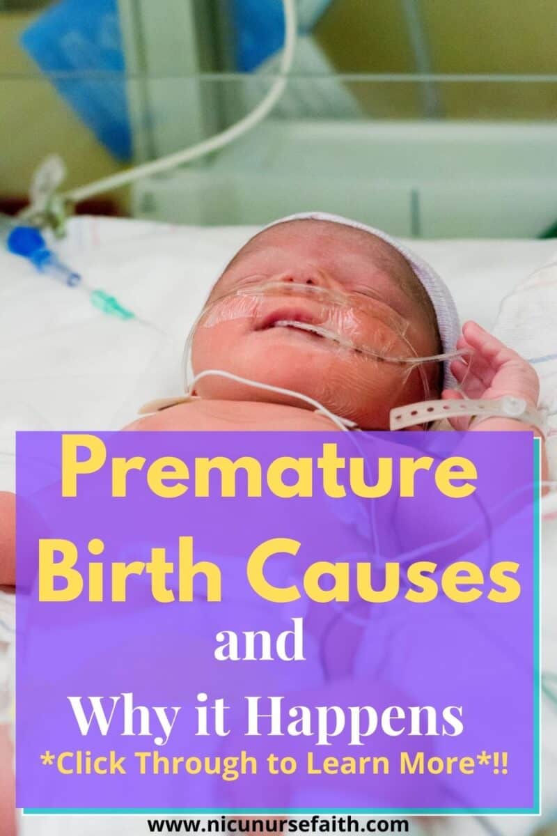 Preterm birth causes and why they happen. This photo shows a preterm baby in the NICU.
